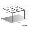 Hliníková pergola BestBerg PZ-12A / 12 m² / antracit/šedá