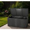 Ratanový zahradní úložný box BestBerg BBRF-B1B / 115 × 55 × 57 cm / černá