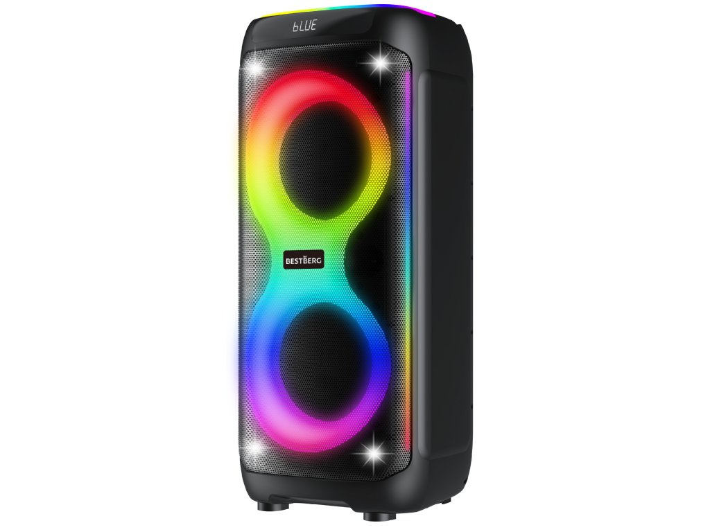 BestBerg BBPS-1600.2 Prenosný párty reproduktor / Bluetooth / 1600 W / čierny