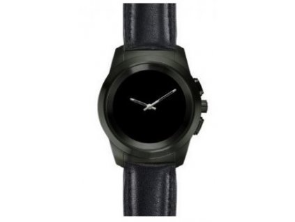 Chytré hodinky Zetime Premium Petite titan / černá kůže ploché / ROZBALENO