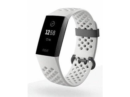Fitbit Charge 3 Special Edition Fitness Band (NFC) - grafitový, biely silikón / ROZBALENÉ