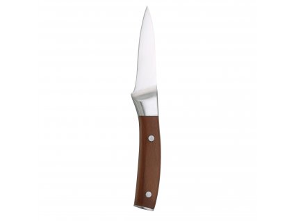 Lúpací nôž Bergner z nehrdzavejúcej ocele a bukového dreva / 8,75 cm / ergonomická rukoväť / strieborná / hnedá