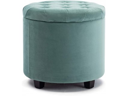 Stolička 45 cm okrúhle čalúnené sedadlo HNNHOME / stolička / zamatová podnožka / svetlozelená