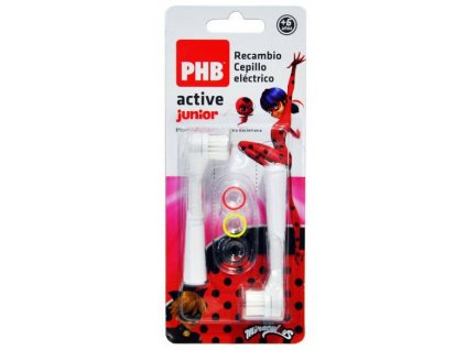 Phb - Náhradné diely, elektrická zubná kefka active, junior ladybug, 2 ks / POŠKODENÝ OBAL