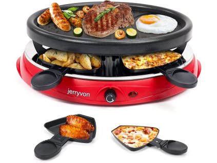 Elektrický raclette gril Jerryvon SC-515A / červená / ROZBALENÉ