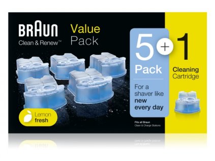 Náplne do elektrických holiacich strojčekov Braun Clean and Renew 5+1 pack /citron