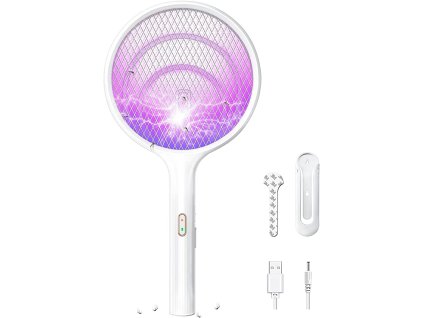 Elektrická plácačka na muchy / USB / biela