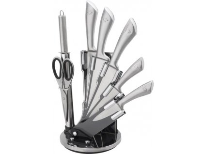Royalty Line RL-KSS600 8-dielna súprava oceľových nožov, sekáčika, nožníc a brúsky