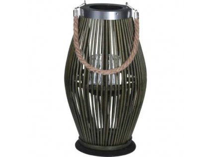 Bambusový lampáš 21 x 38 x 21 cm / antracit