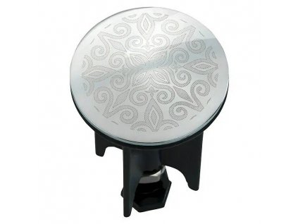 Dizajnová excentrická zátka na umývadlo Wenko mandala / 3,9 cm / chróm / čierna