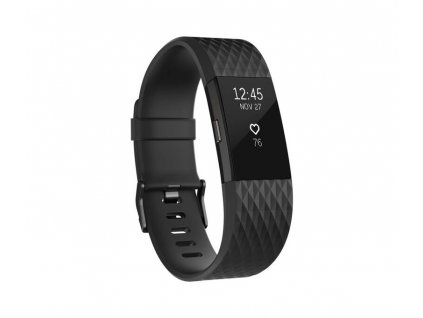 Fitness náramok Fitbit Charge 2 large - Black Gunmetal / FB407GMBKL-EU / black / POŠKODENÝ OBAL