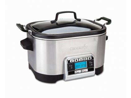 CrockPot CSC024X pomalý hrniec / 1300 W / 5,6 l / 5 programov / nerezová oceľ / čierna / ZÁNOVNÉ