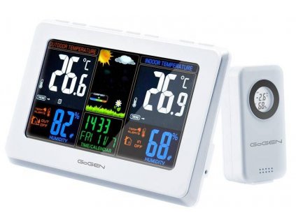 Meteostanica GoGEN ME 3257 / LCD displej / dosah 30 m / 3 senzory / strieborná/biela / ZÁNOVNÉ