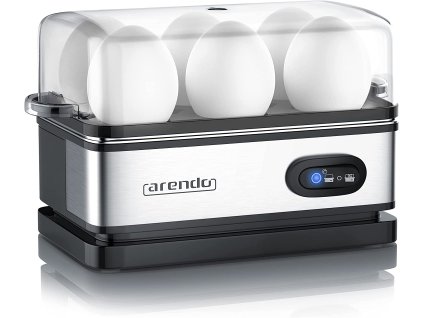 Varič vajec Arendo Sixcook 400 W s funkciou ohrevu na 6 vajec / nerezová oceľ / čierna / ZÁNOVNÉ