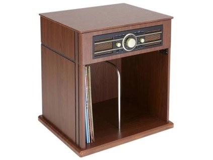Gramofón s úložiskom platní, rádiom a USB Bigben TD104 / hnedý / ZÁNOVNÉ