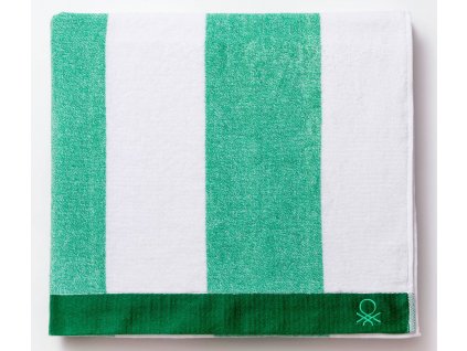 Plážová osuška Casa United Colors of Benetton / 90 x 160 cm / BE-0201 / 100% bavlnené froté / zelená / biela