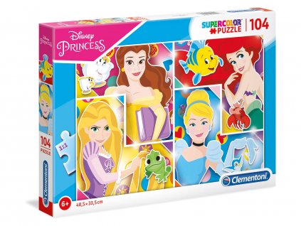 Vysoko kvalitné puzzle Clementoni Supercolor Princesses / 104 dielikov