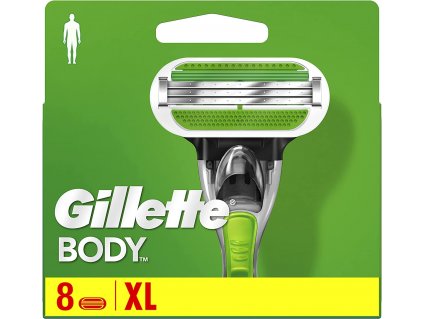 Náhradné čepele pre pánsky holiaci strojček Gillette Body / 8 ks / ROZBALENÉ