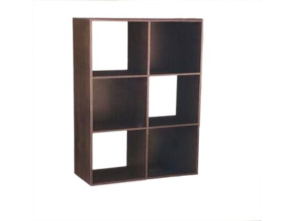 Polička so 6 priehradkami NorthCrest / 69,6 x 104,4 x 33 cm / tmavohnedá