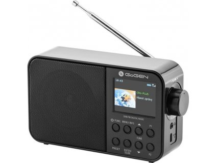 Rádio GoGEN DAB 500 BT C / výdrž batérie až 14 hodín / 1 W / LCD displej / Bluetooth 5.0 / čierna / ZÁNOVNÉ