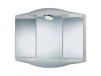 Zrkadlová skrinka Sieper Chico GL so svetlom / 62 x 52 cm / 12 W / IP20 / E14 / plast / biela