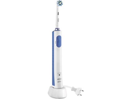 Elektrická zubná kefka Oral-B Pro 600 Cross Action 09626 / biela / modrá / ZÁNOVNÉ