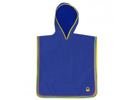 Detský župan Poncho United Colors of Benetton / 100% bavlna / 85x85cm / 380 Gsm / modrá