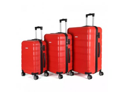 Cestovný kufor / sada 3 pevných kufrov Royalty Line RL-LTS18705 / objem 36, 67, 98 l / ABS / červená