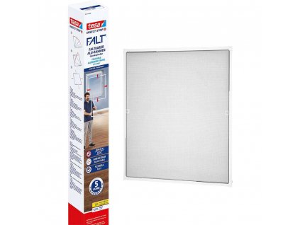 tesa® Falt teleskopická sieť proti hmyzu / 80 x 80 cm - 140 x 140 cm / hliník / biela