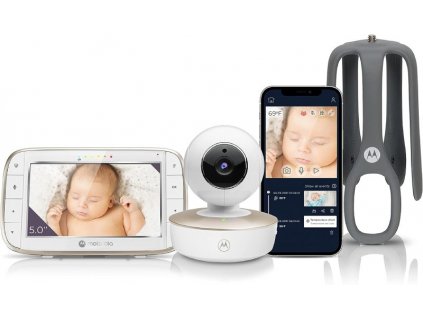 Motorola VM 855 Connect baby monitor / 5" displej / dosah až 300 m / biela / ROZBALENÉ