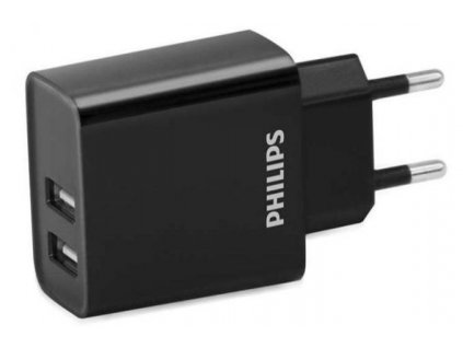 Napájací konektor Philips DLP2610/12 / 2x USB / čierny / POŠKODENÝ OBAL