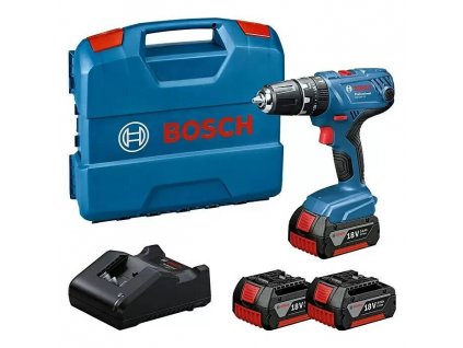 Akumulátorová príklepová vŕtačka Bosch Professional AmpShare GSB 18V-21 / 3 Ah / 3 batérie / kufor / 0 ot/min - 1 800 ot/min. / 55 Nm / modrá