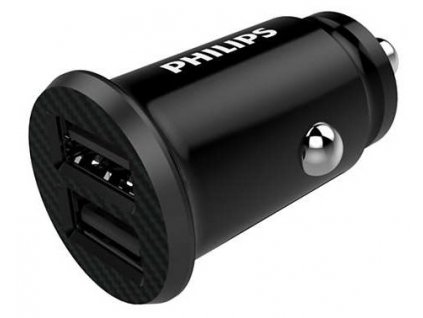 Nabíjačka do auta Philips DLP2510/00 / 2x USB / 24 V / čierna