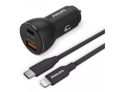 Philips DLP2521L/00 / USB-A/USB-C/Lightning / dĺžka kábla 1 m / čierna / ROZBALENÉ