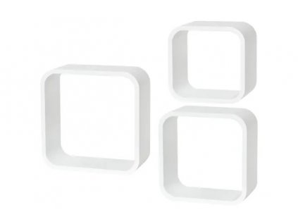Súprava nástenných políc Cube / 3 ks / biela / ZÁNOVNÉ