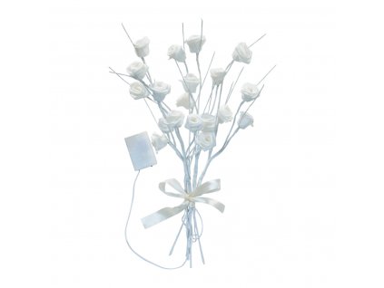 LED svetelná dekorácia Svetelná zóna / kytica 20 púčikov ruží / biela