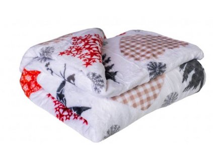 Prikrývka micro sobie srdce 150x200 cm / 100% mikrovlákno / polyester / 320 g/m²