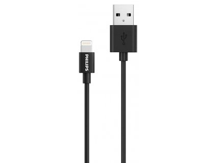 Kábel Philips DLC3104V/03 / USB-A/lightning / 1,2 m / čierny / POŠKODENÝ OBAL