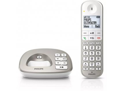 Bezdrôtový telefón so záznamníkom Philips XL4951S/38 / strieborný / POŠKODENÝ OBAL