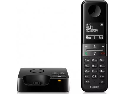 Bezdrôtový telefón so záznamníkom Philips D4751B/01 / čierny / ROZBALENÉ