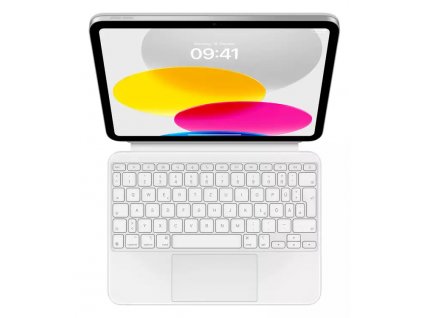Puzdro na tablet s klávesnicou Apple Magic Keyboard Folio pre iPad MQDP3D/A / 10. gen. 2022 / DE / biele / ZÁNOVNÉ