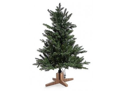 QVC Luxusný 3D vianočný stromček / jedľa / 90 cm / 200 LED Deluxe / 132 farebných efektov / zelená / ROZBALENÉ