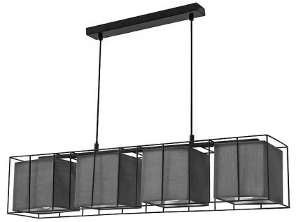 Závesné stropné svietidlo / 4 x 40 W / čierne