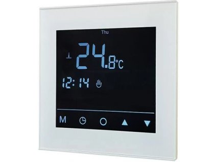 Digitálny termostat podlahového vykurovania / 20 m² / časovač / biely
