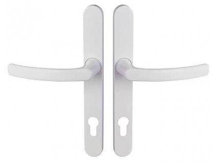 Kľučka / vhodná pre dvere s hĺbkou 70 mm / DIN doraz vľavo/vpravo / štandardná vzdialenosť 92 mm / plast / biela