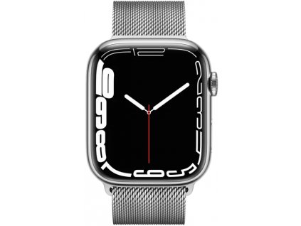 Apple Watch Series 7 / 45 mm / 32 GB / GPS + Cellular / Milánsky tachograf / Strieborná / 2. AKOSŤ