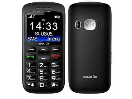 Mobilný telefón Aligator A670 Senior (A670B) / 900 mAh / 0,3 Mpx / 2,2" (5,6 cm) / TFT LCD displej / 220 x 176 px / čierny / ROZBALENÉ