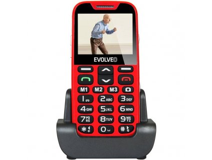 Evolveo EasyPhone XD mobilný telefón pre seniorov EP-600-XDR + USB stojan / 2,3" (5,8 cm) / TFT displej / 320 × 240 px / 1000 mAh / červená / ROZBALENÉ