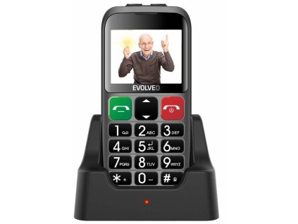 Mobilný telefón Evolveo EasyPhone EB (EP-850-EBS) / pre seniorov / nabíjací stojan / 1400 mAh / farebný displej / 2,4" (6,1 cm) / Bluetooth / strieborná / ROZBALENÉ