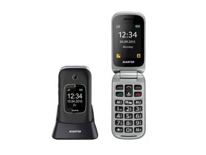 Mobilný telefón Aligator V650 Senior / 2,4" (6,1 cm) / Bluetooth / 1,3 Mpx / 1000 mAh / 320 × 240 px / GPS / čierna/strieborná / ZÁNOVNÉ